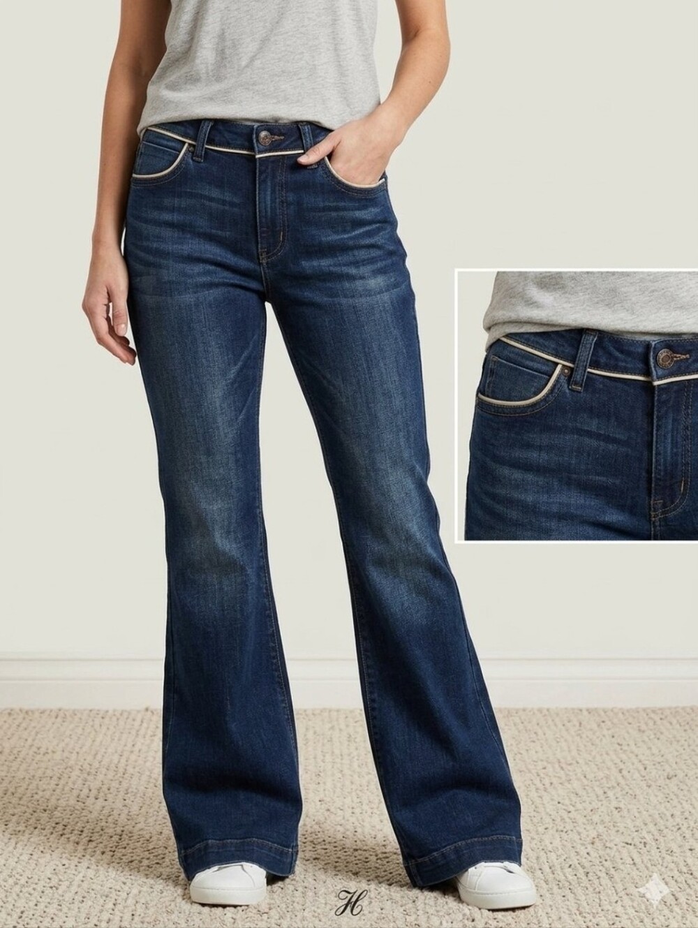 Rock & Roll Cowgirl Dark Blue Flared Jeans